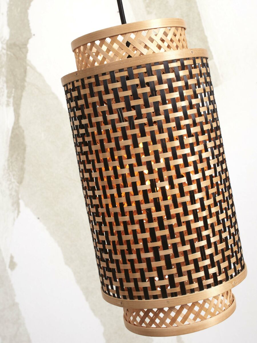 Hängeleuchte Bhutan Kocher schwarz natur L