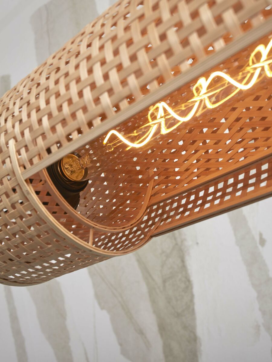 Hängeleuchte Bhutan Zylinder 85cm Natur