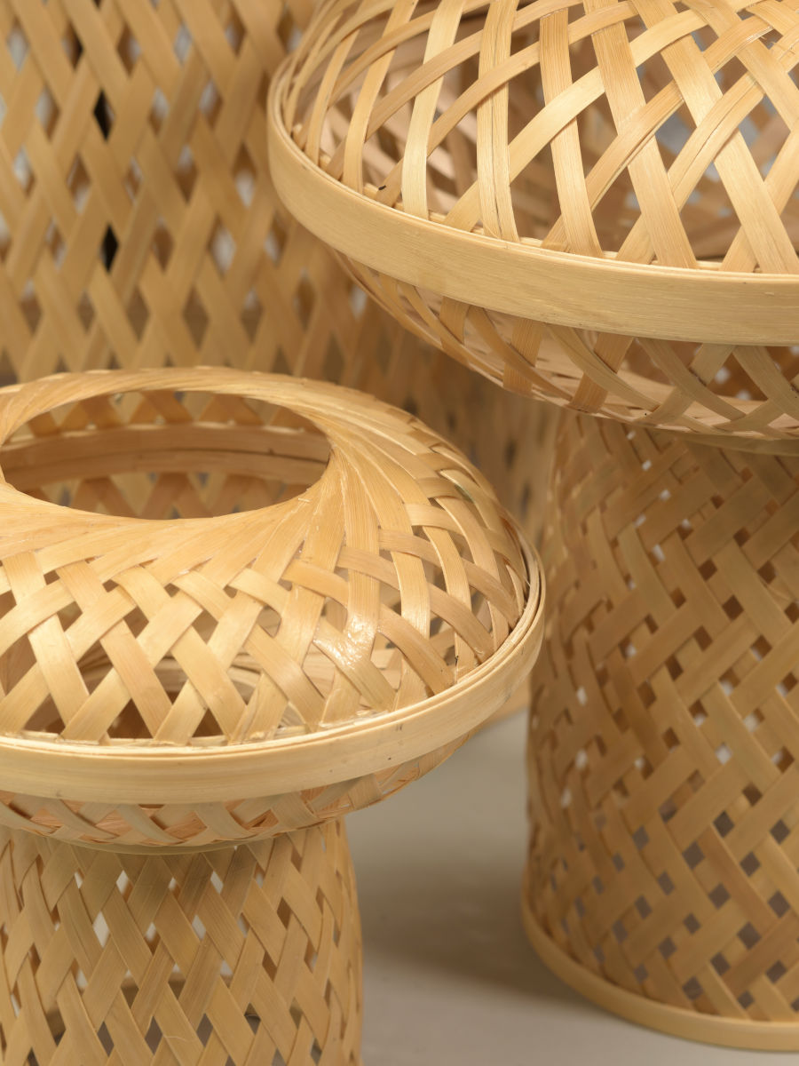 Tischleuchte Palawan h 40x40cm natur Set 3