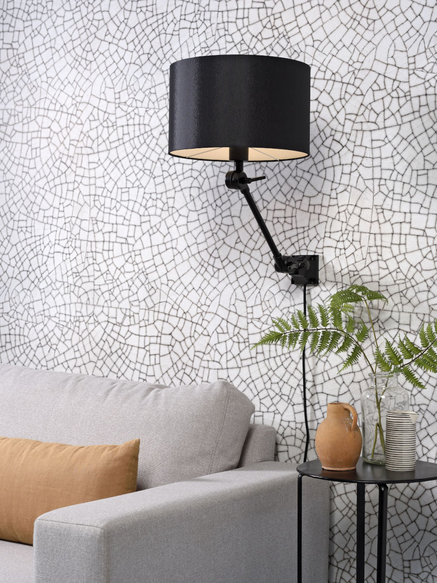 Wandleuchte Amsterdam Schirm schwarz 32 cm