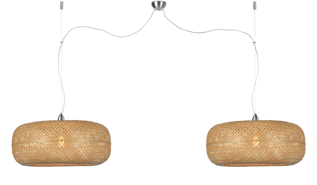 Hängeleuchte Palawan Bambus 2 Schirmen natur