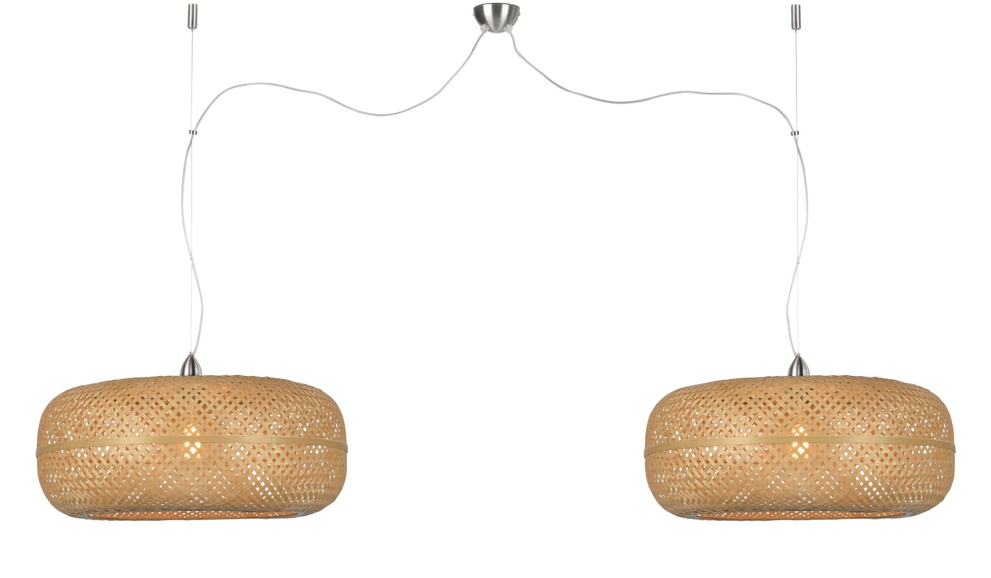 Hängeleuchte Palawan Bambus 2 Schirmen natur