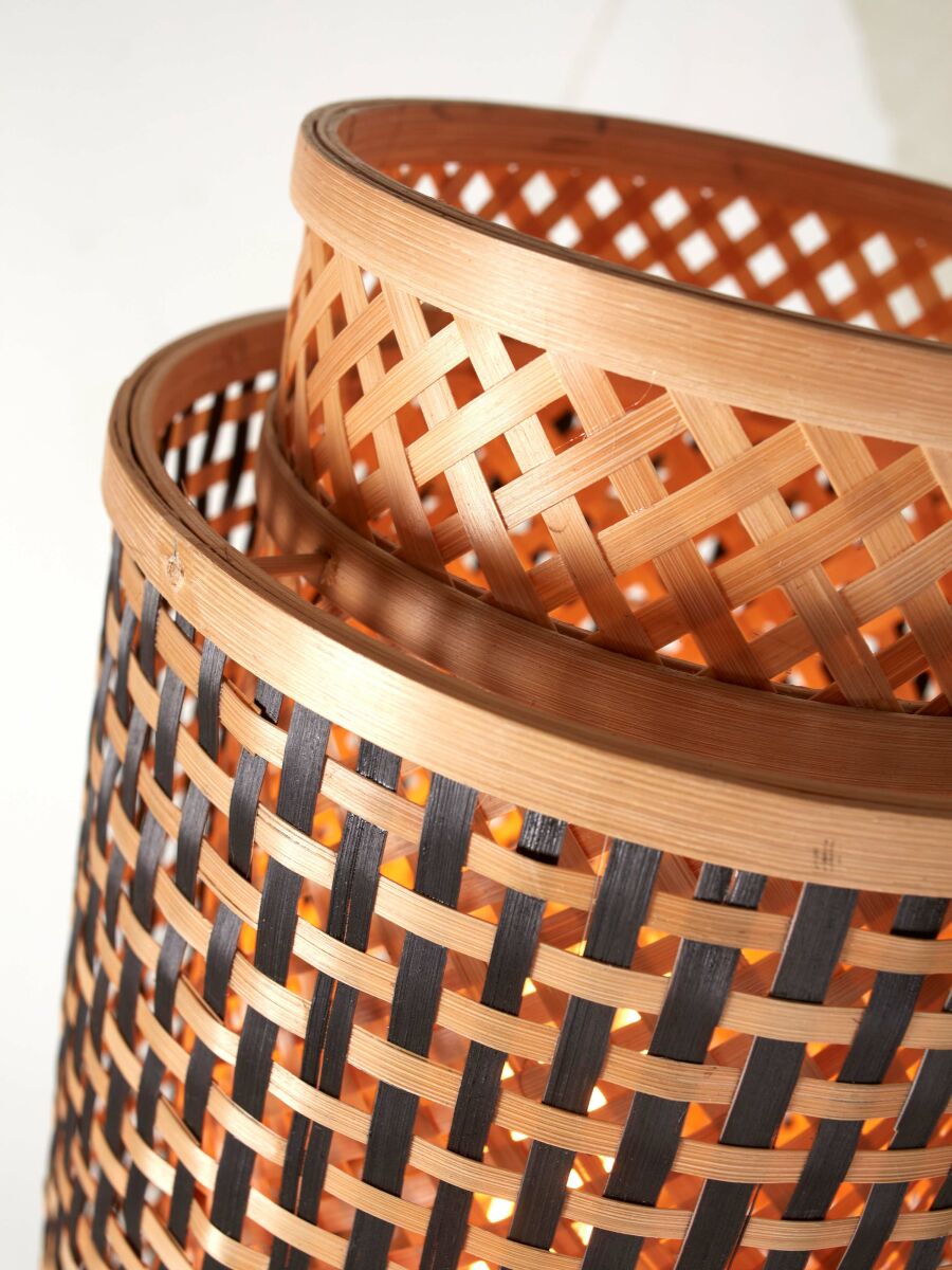 Stehleuchte Bhutan S natur18x35 schwarz natur