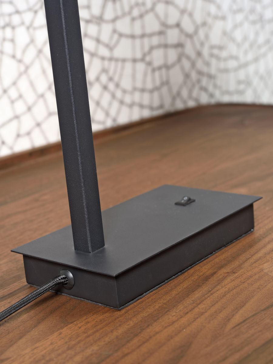 Tischleuchte Boston schwarz Schirm h leinen 18 cm