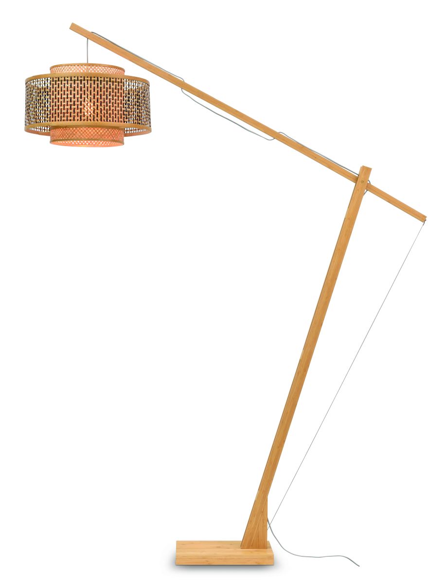 Stehleuchte Bhutan natur h 207cm Schirm 50x30 schwarz natur