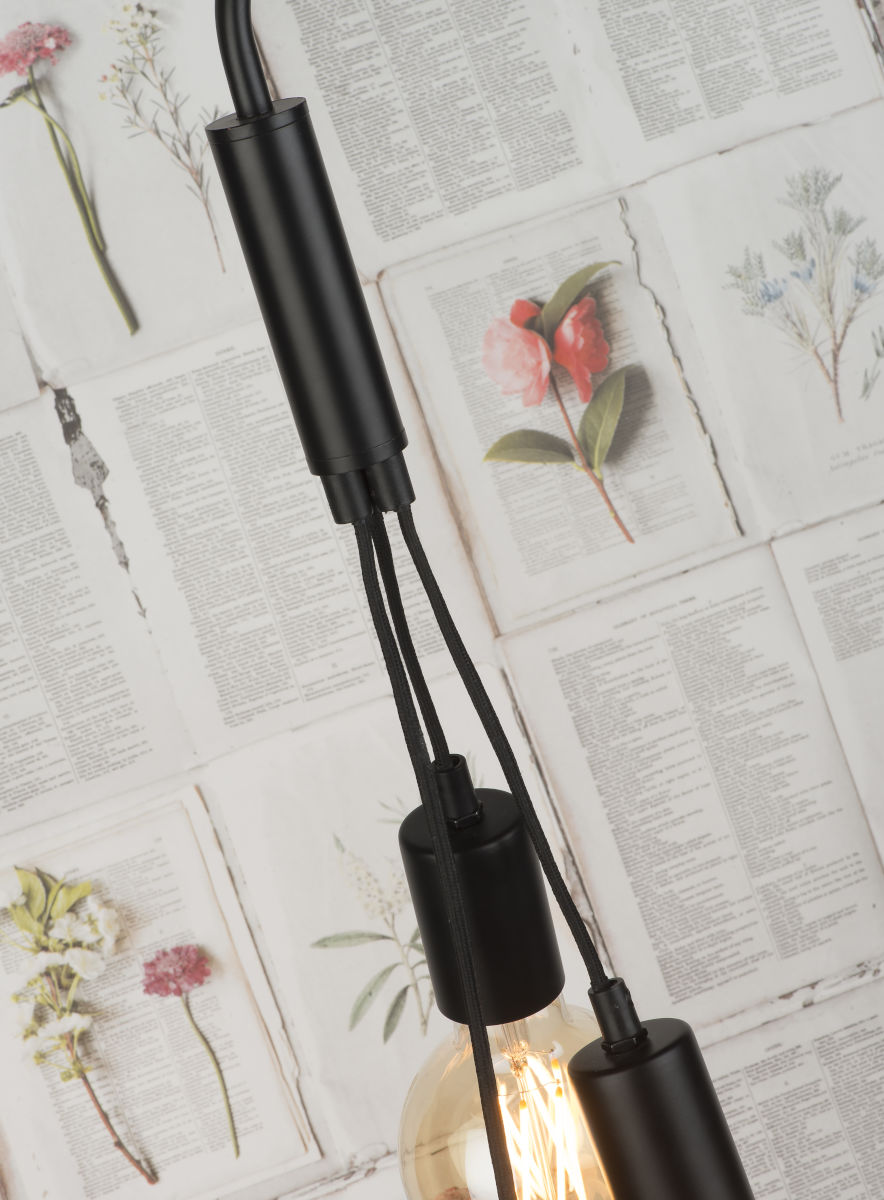 Stehleuchte Eisen Zement Oslo für 3 Birnen schwarz