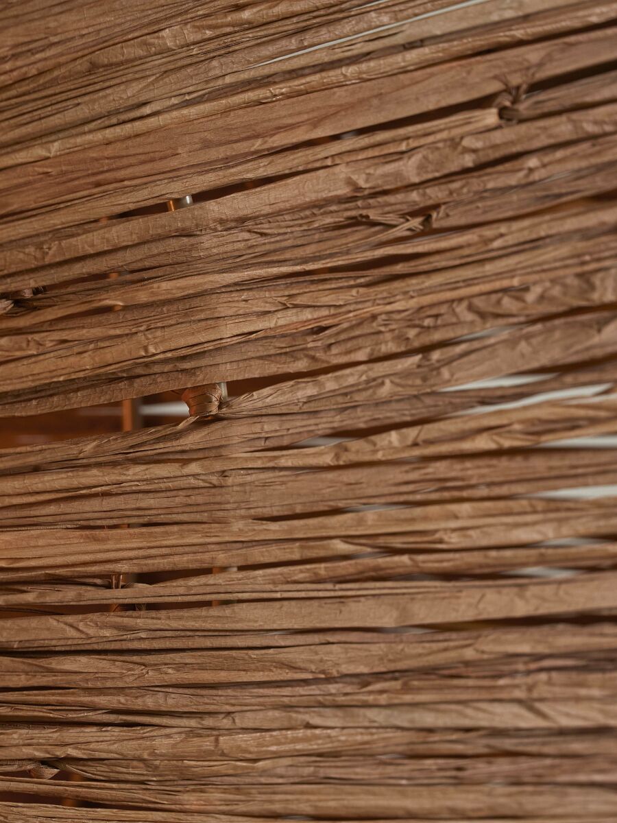 Wandleuchte raffia Panama octogon S braun