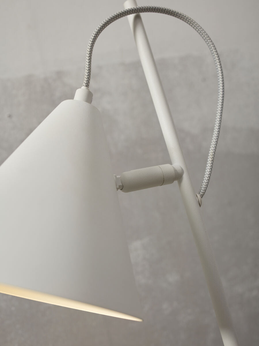 Tischleuchte Lissabon spitzer Schirm weiss