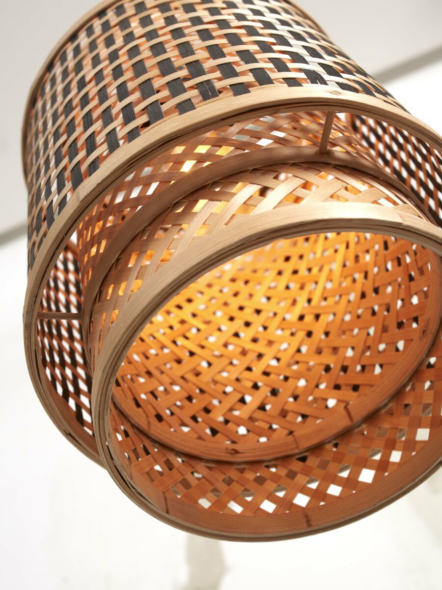 Hängeleuchte Bhutan Kocher schwarz natur L