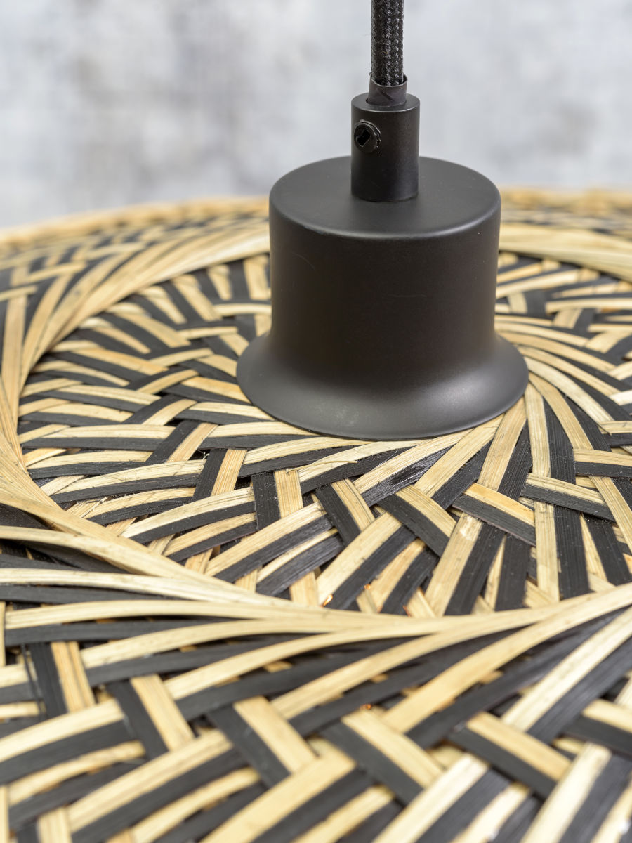 Hängeleuchte Bali schwarz natur 60 cm