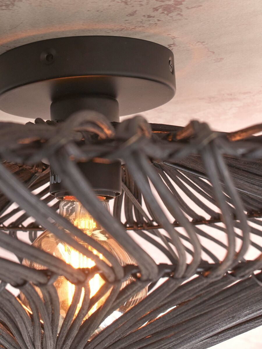 Deckenleuchte Zanzibar flach schwarz 40 cm