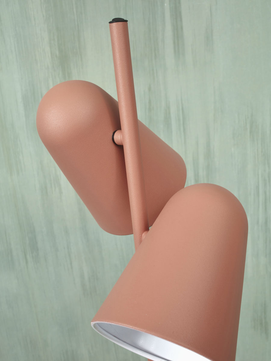 Stehleuchte Eisen Salamanca 2 Schirmen H 145x28cm terra