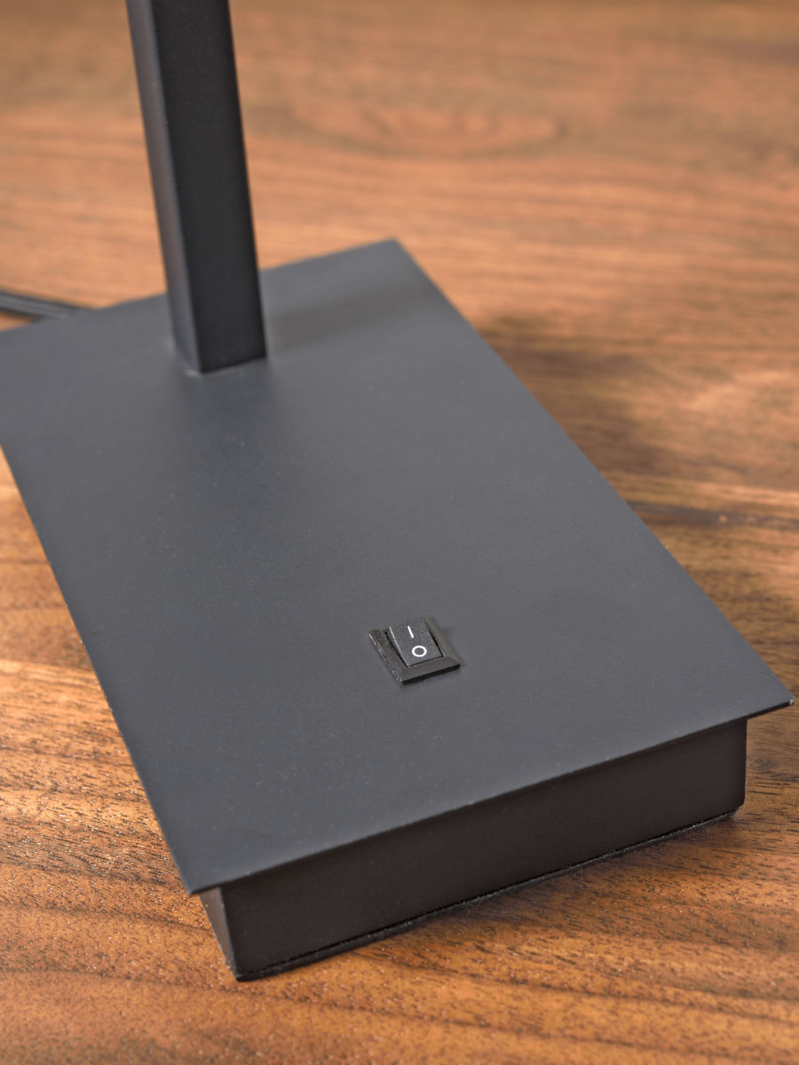 Tischleuchte Boston schwarz Schirm h leinen 18 cm