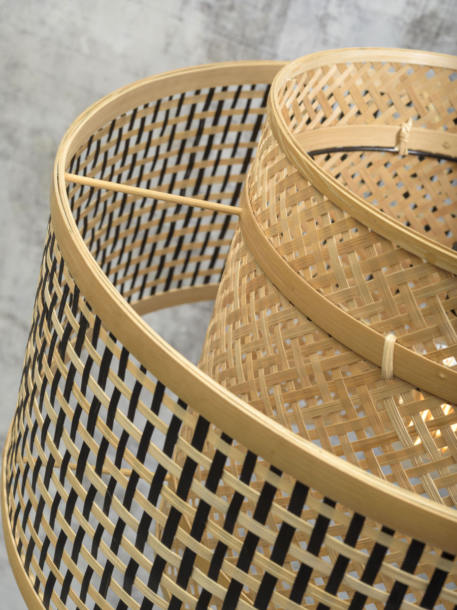 Stehleuchte Bhutan schwarz h 176cm schwarz natur 50 cm