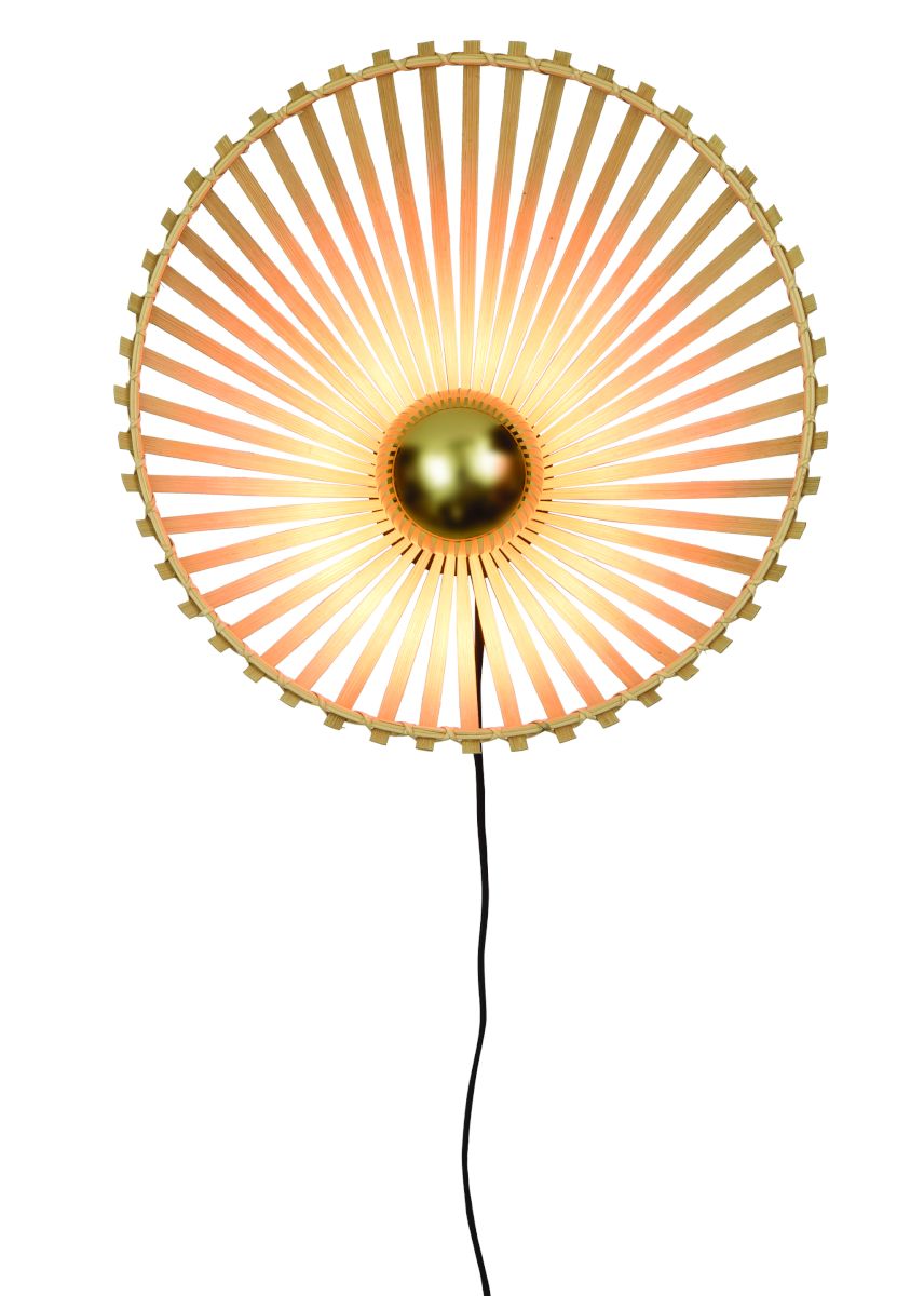 Wandleuchte asymm Diam 40x11cm natur S