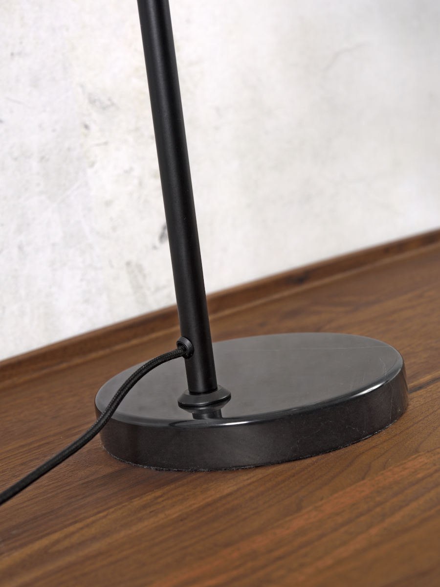 Tischleuchte Eisen Glas Warsaw schwarz