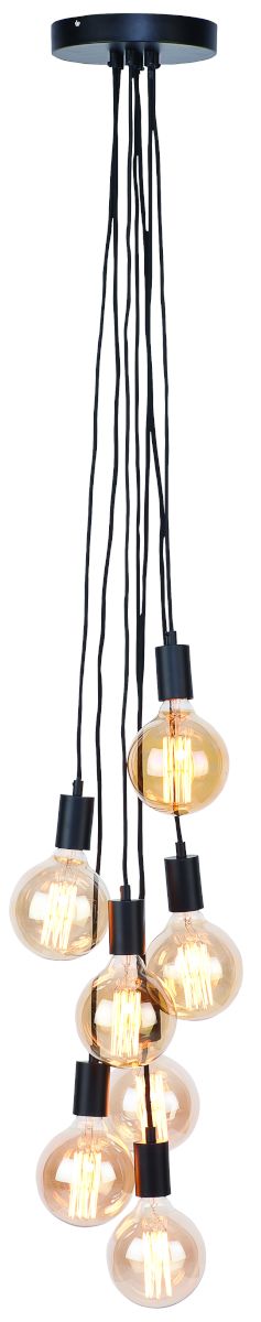 Hängesystem Oslo 7 Birnen schwarz