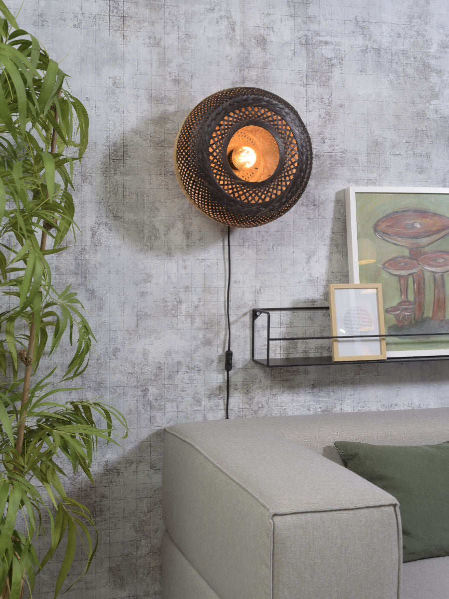 Wandleuchte Palawan 40x15cm natur schwarz S