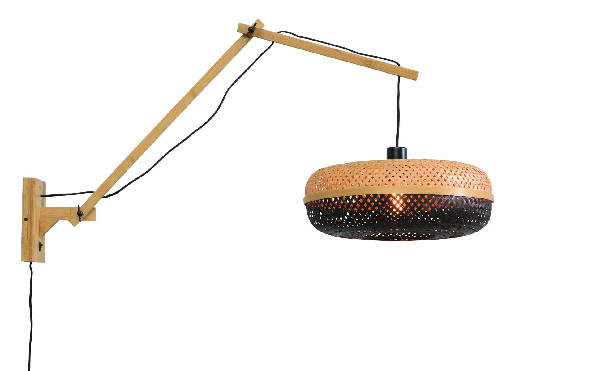 Wandleuchte Palawan natur Schirm 40x15 natur schwarz L