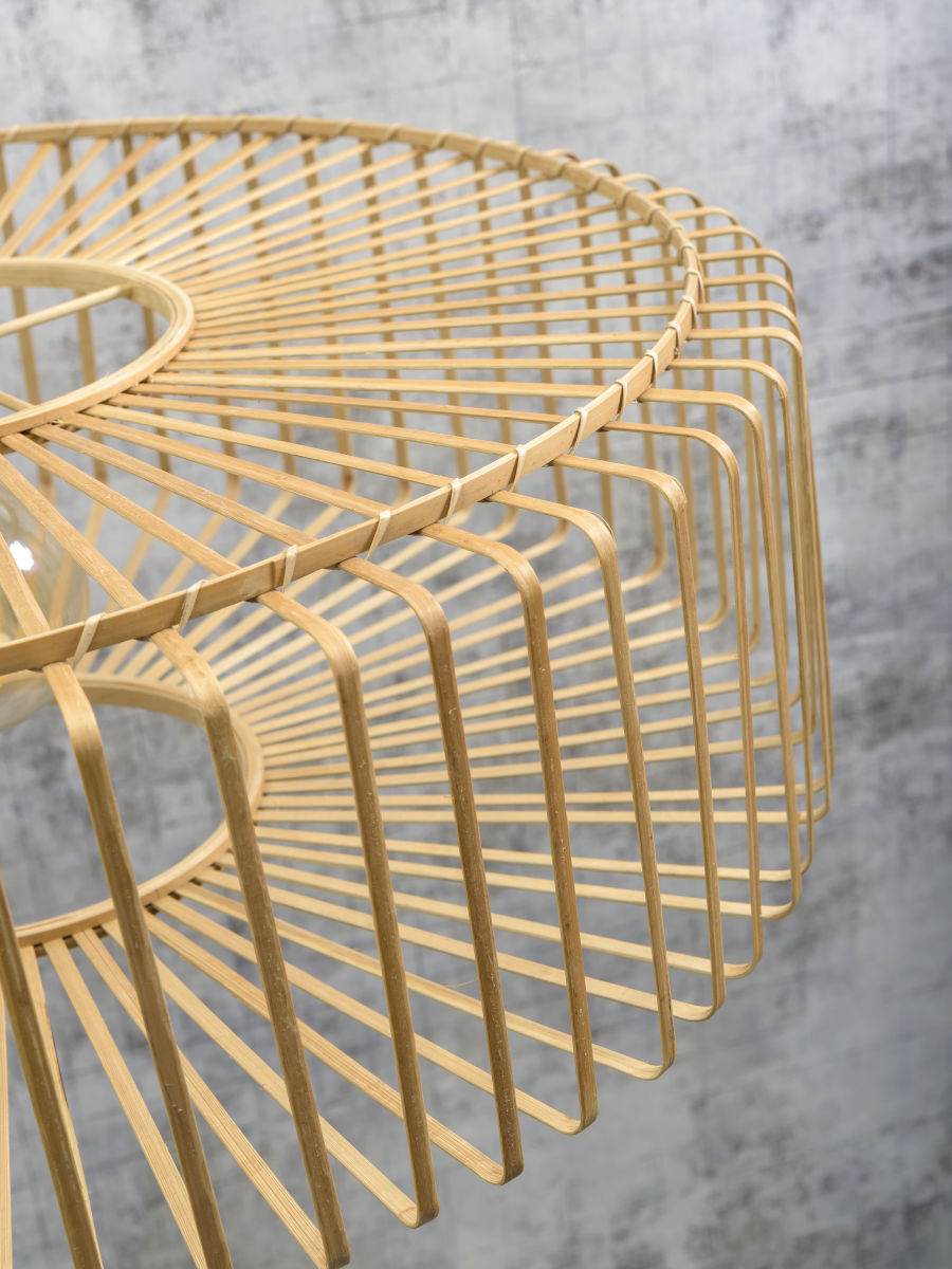 Stehleuchte Bromo natur 207cm Schirm 60x18cm natur L