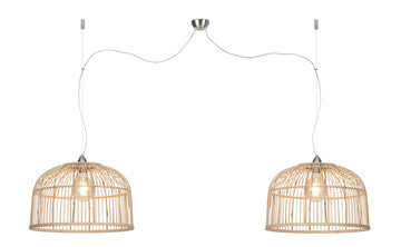 Hängeleuchte Borneo Bambus 2 Schirm natur L