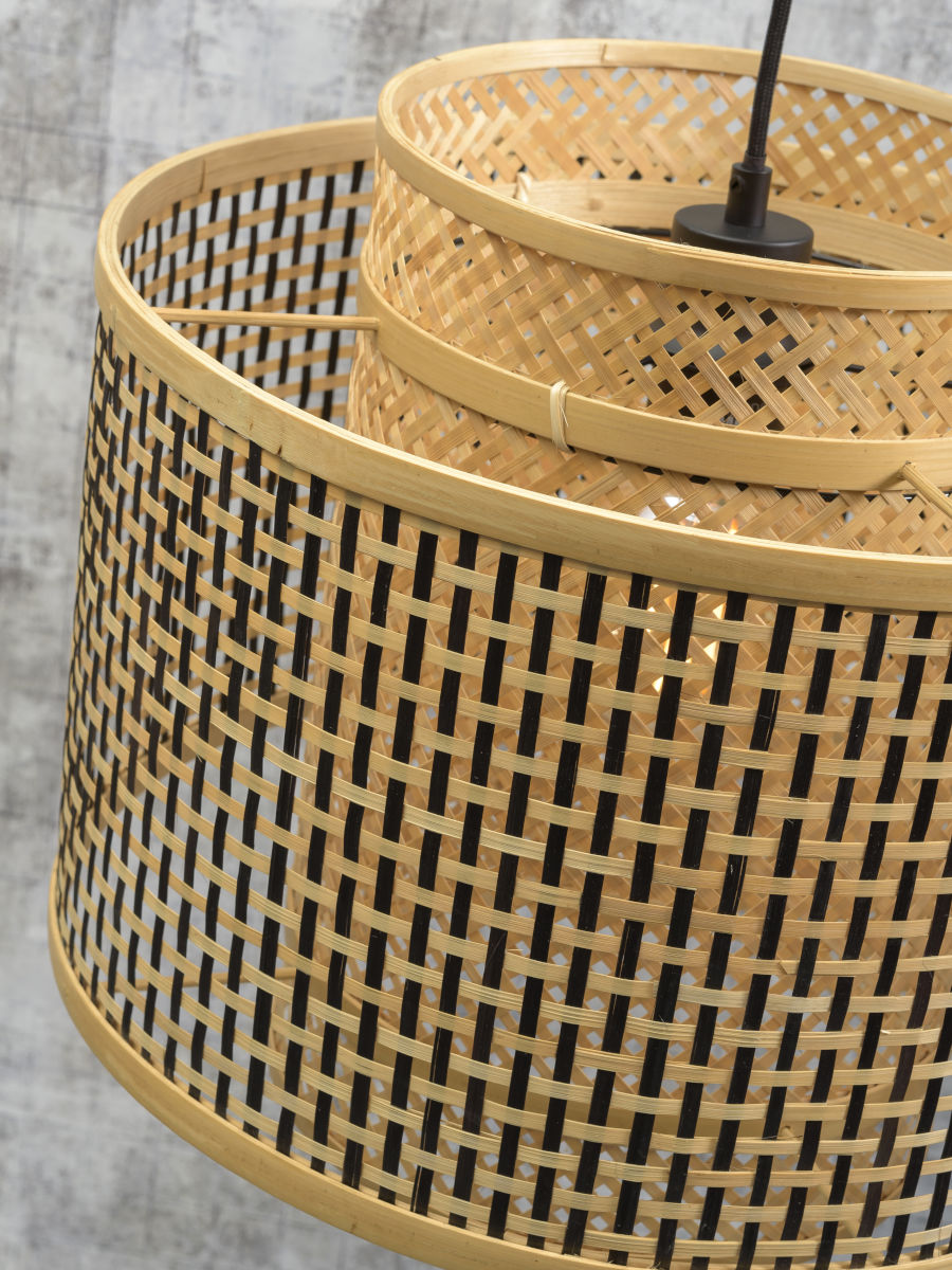 Wandleuchte Bhutan natur Schirm 40x34 schwarz natur S