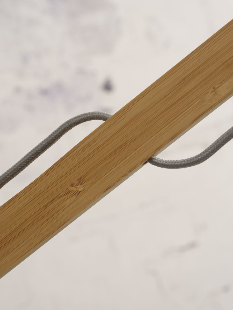 Stehleuchte Montblanc Bambus Leinen hell 47 cm