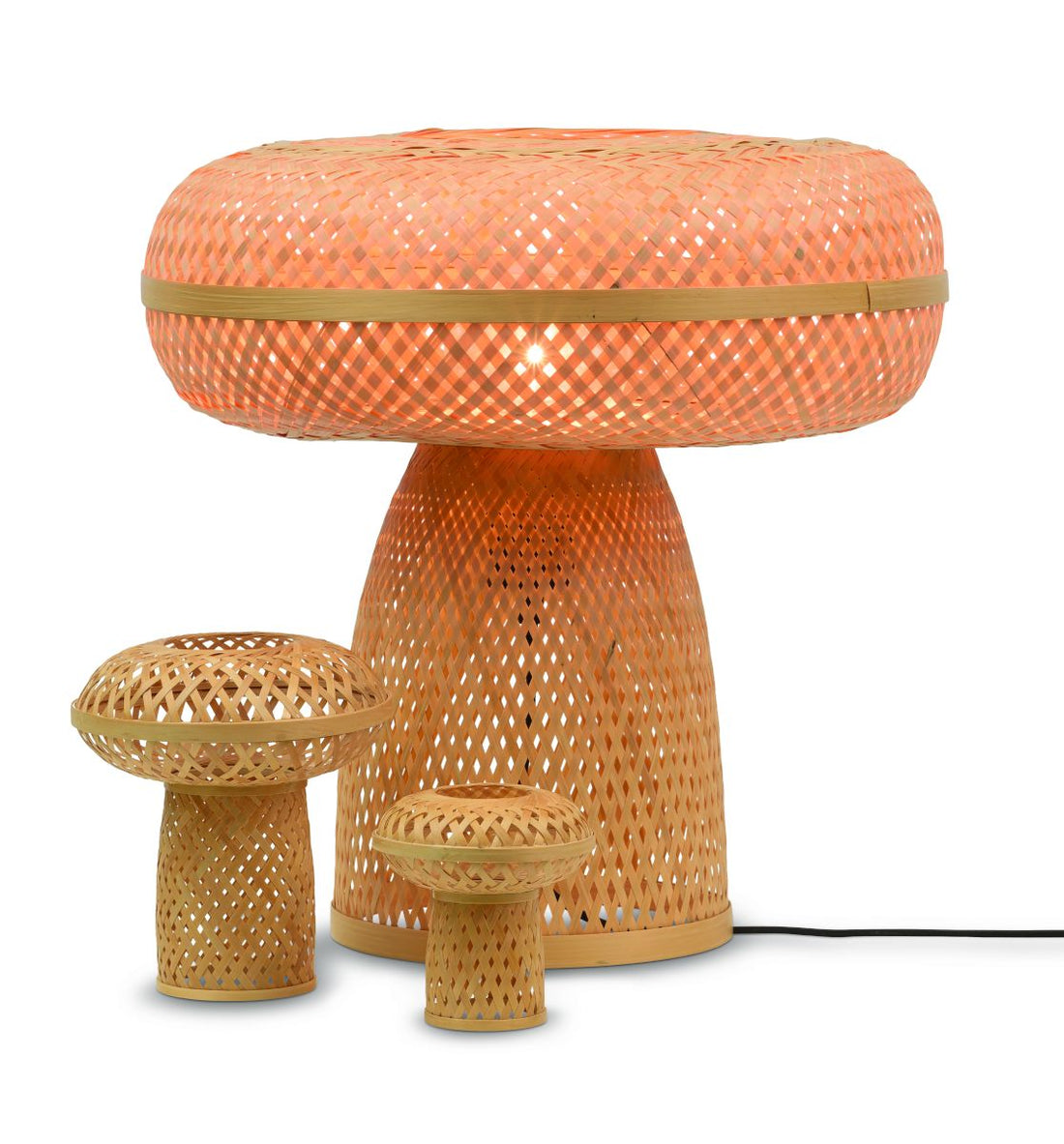 Tischleuchte Palawan h 40x40cm natur Set 3