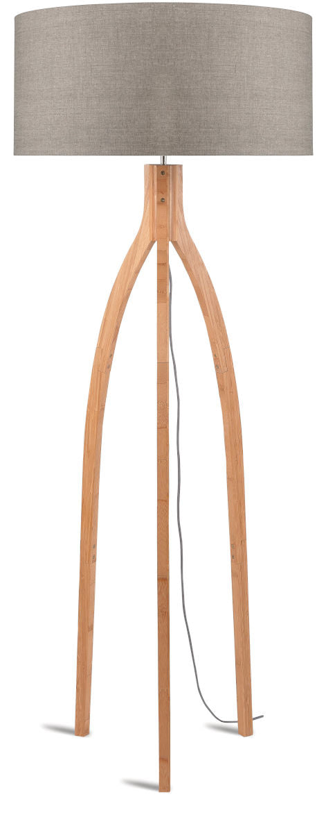 Stehleuchte Bambus Annapurna dunkeles Leinen 60 cm