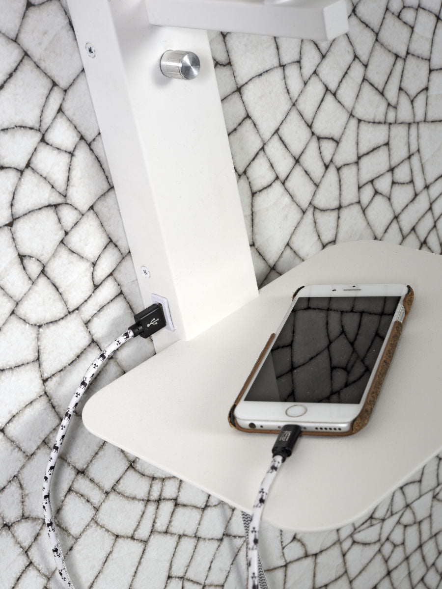 Wandleuchte Florence Brett USB weiss