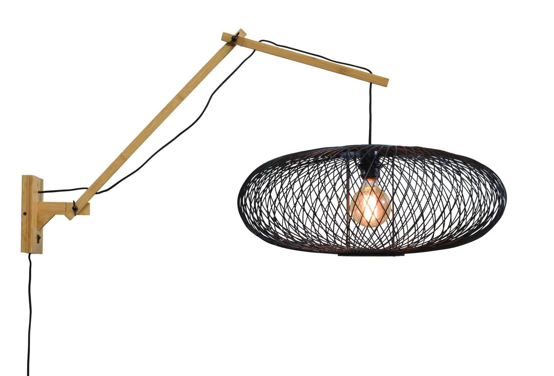 Wandleuchte Cango natur schwarz 60 cm