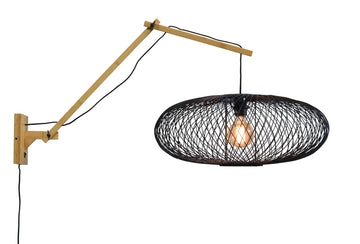 Wandleuchte Cango natur schwarz 60 cm