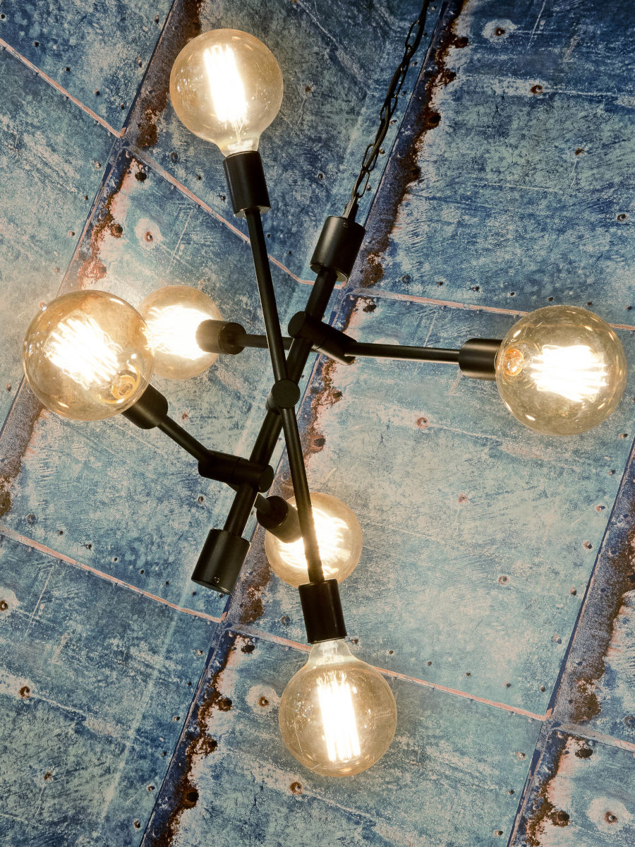 Hängeleuchte Eisen Nashville 3 Arm schwarz