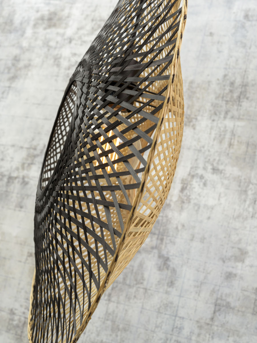 Hängeleuchte Kalimantan vert Diam 60x15cm schwarz natur M