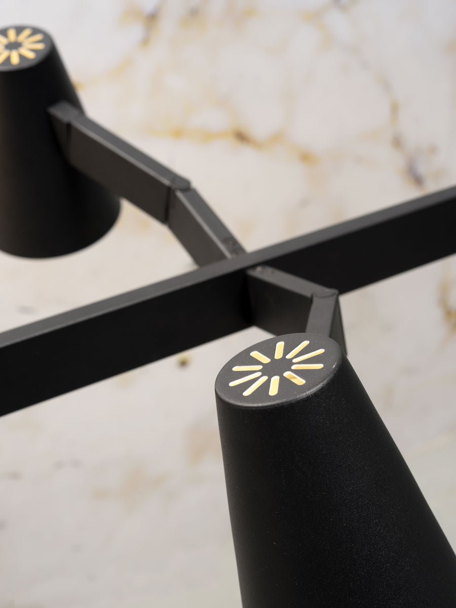 Hängelampe Eisen Biarritz 6-Arm Schwarz