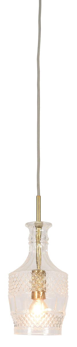 Hängeleuchte Glas Brussels transparent gold recht