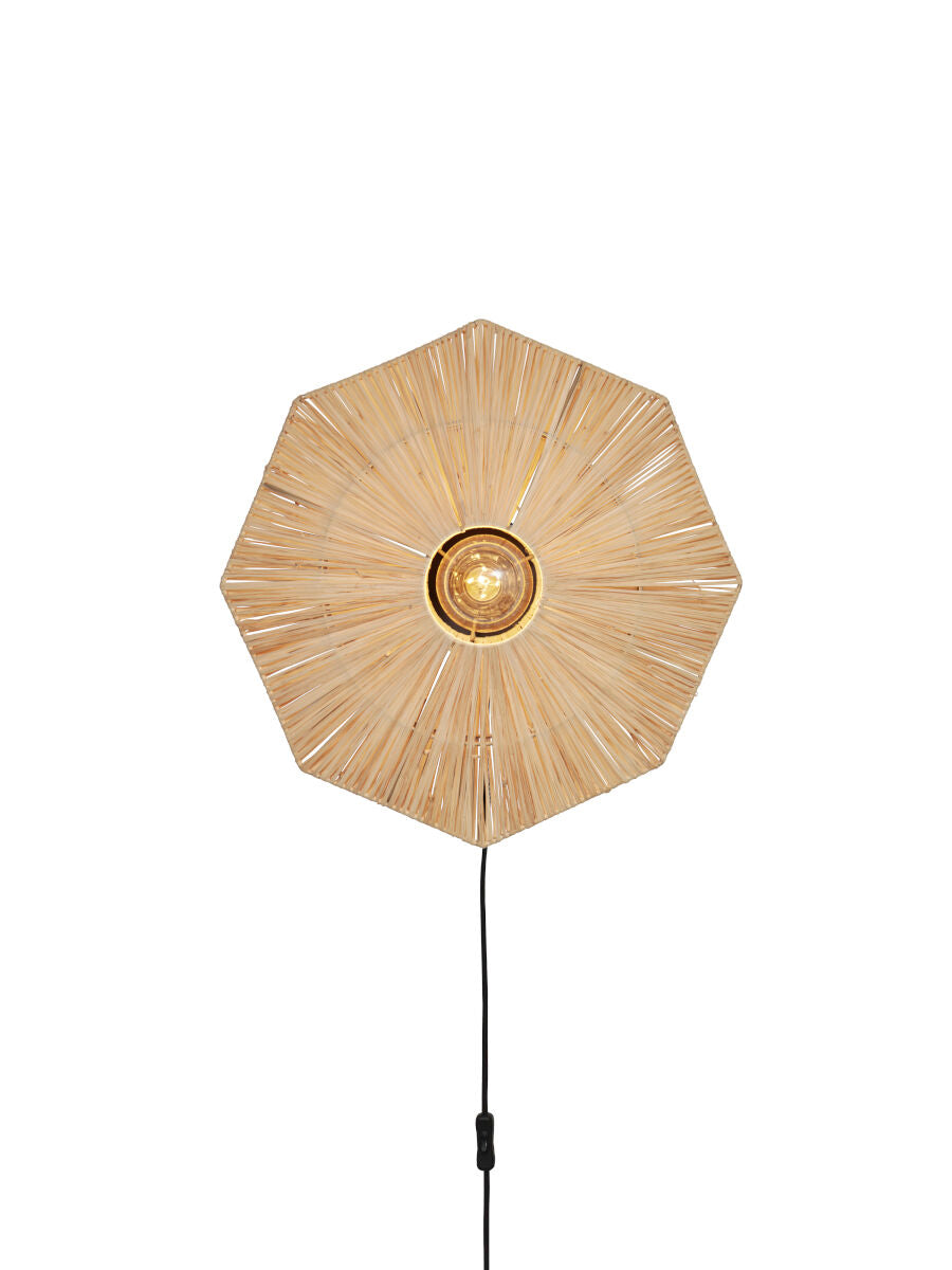 Wandleuchte Raffia Panama Octogon