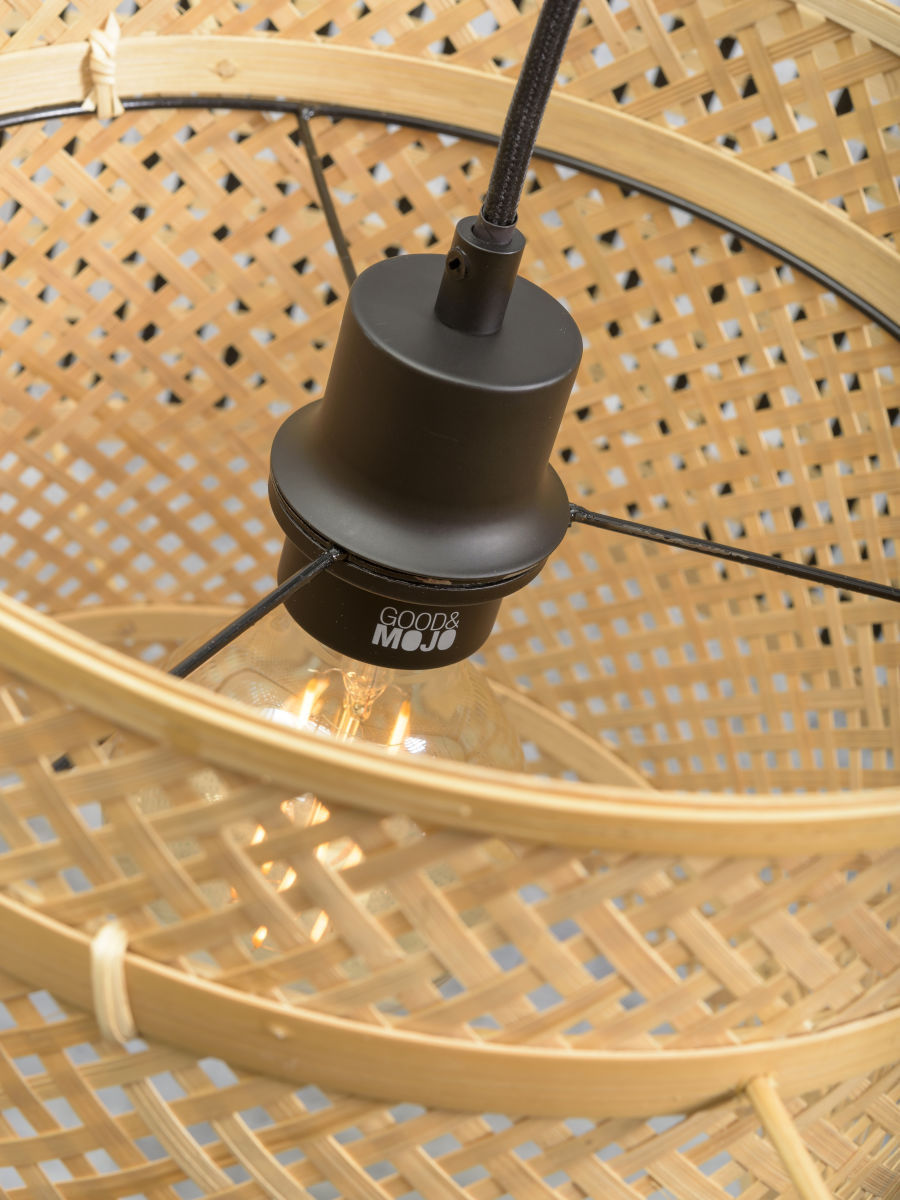 Wandleuchte Bhutan natur Schirm 40x34 schwarz natur S