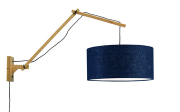 Wandleuchte Andes natur Schirm blue denim 47 cm