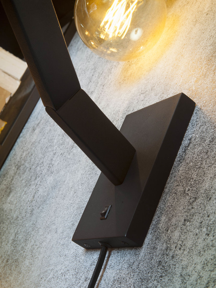 Wandleuchte Eisen Biarritz schwarz