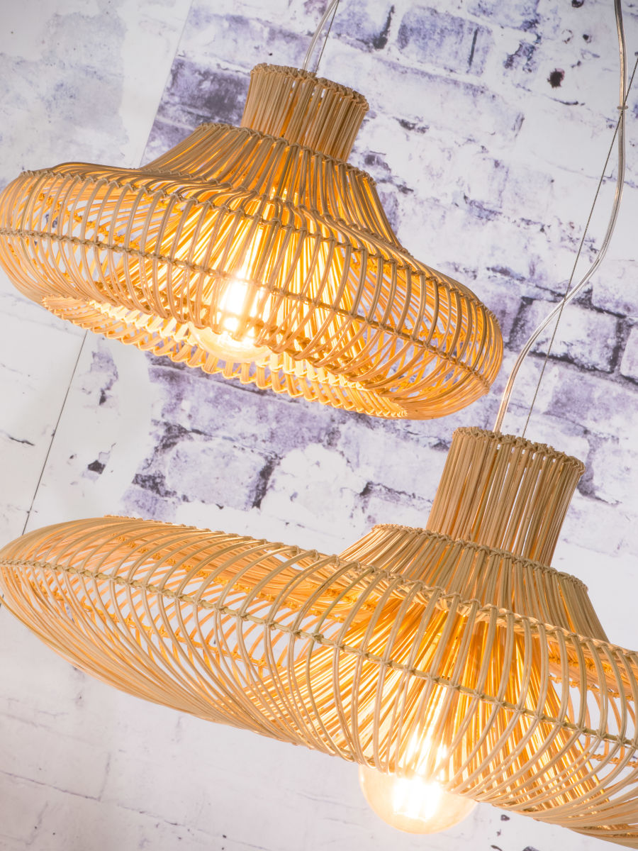 Hängeleuchte Kalahari Wicker 2 Schirm natur L