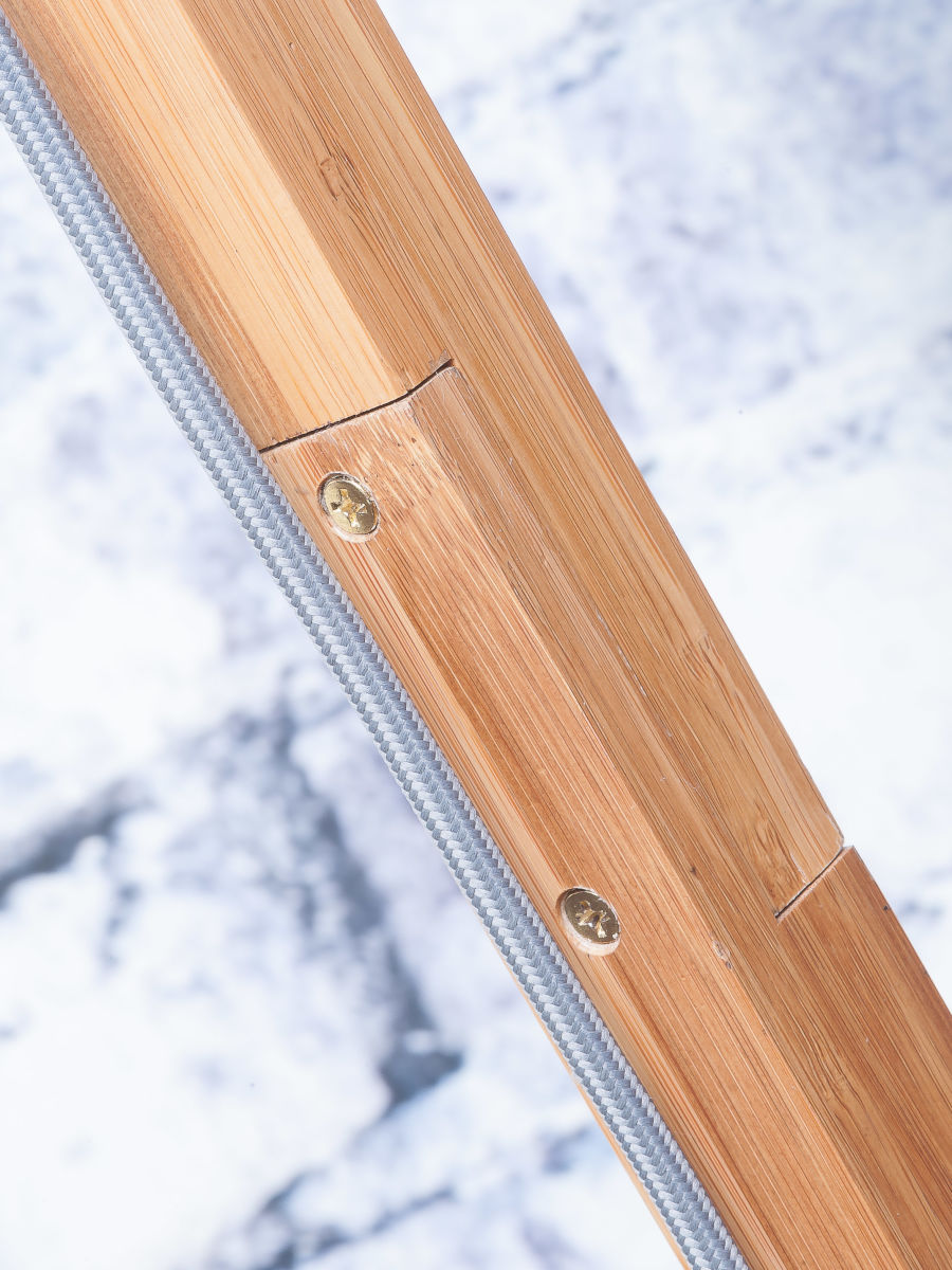 Stehleuchte Himalaya Bambus Leinen schwarz 47 cm