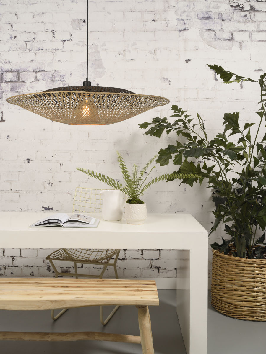 Hängeleuchte Kalimantan Bambus flach 87 cm