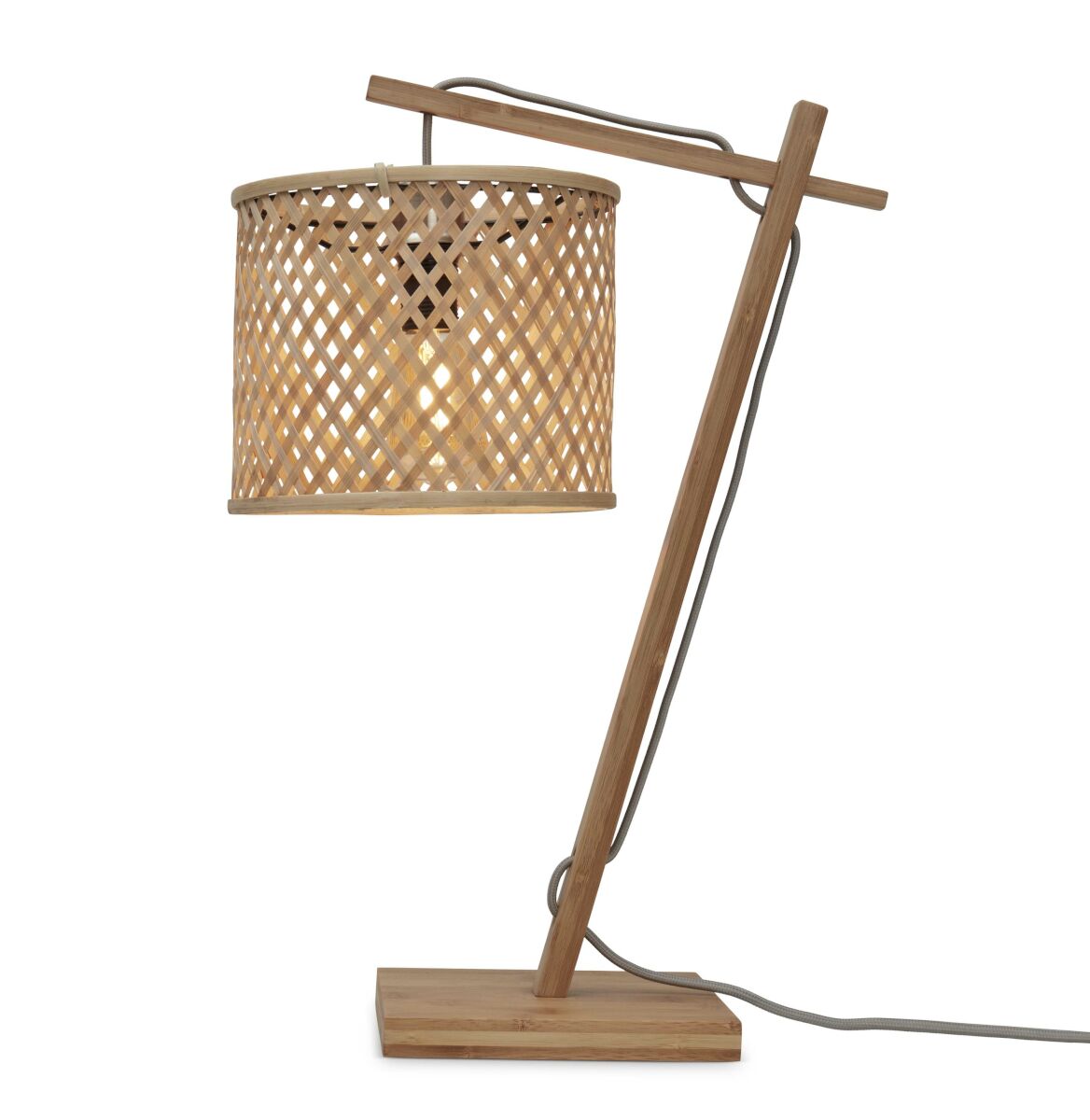 Tischleuchte Java schr g natur 18 cm