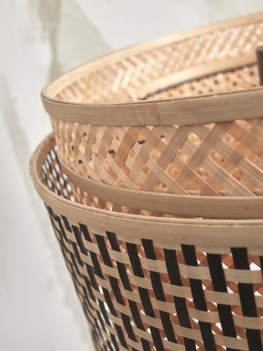 Stehleuchte Bhutan S natur18x35 schwarz natur