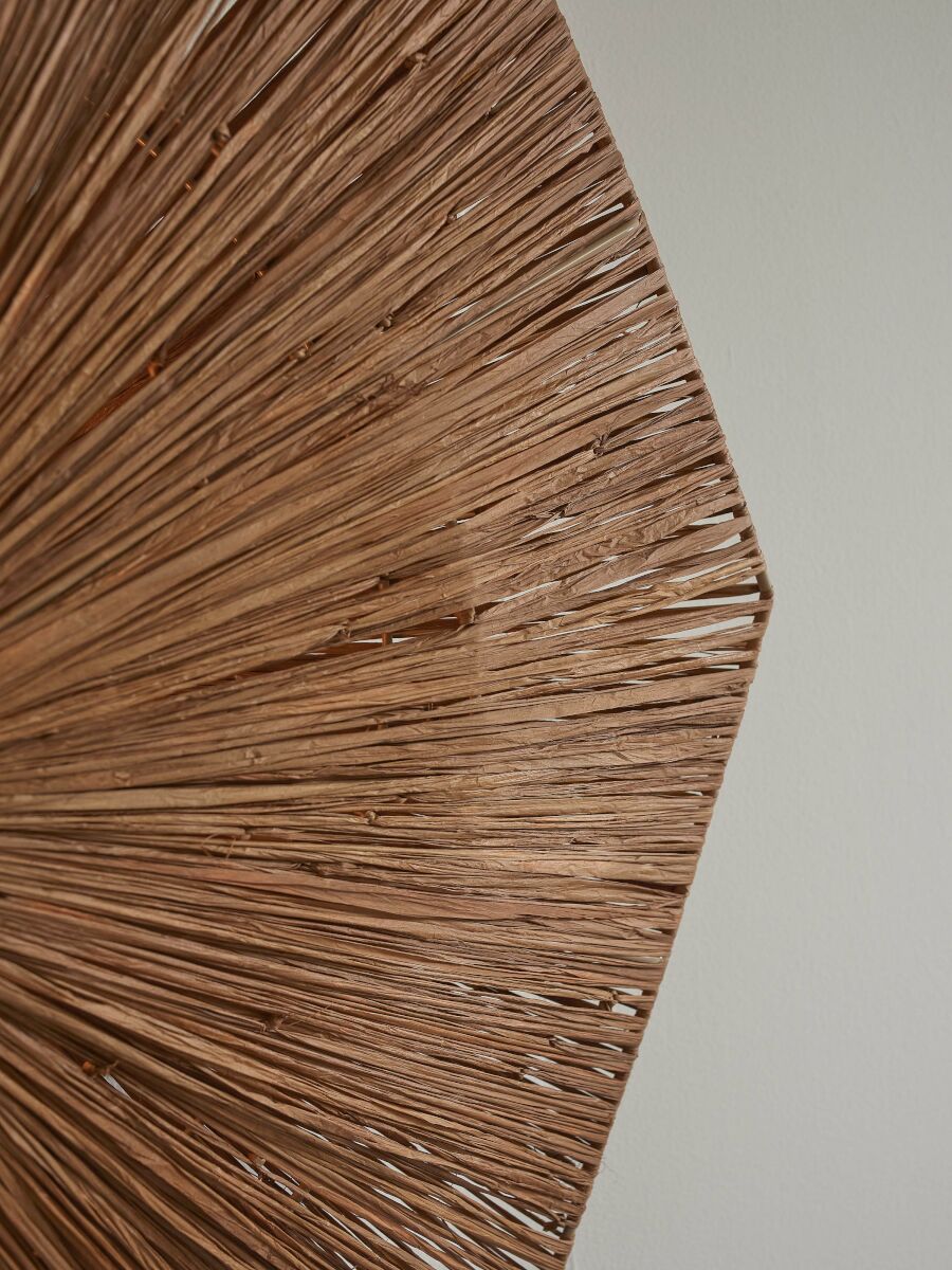 Wandleuchte raffia Panama octogon S braun