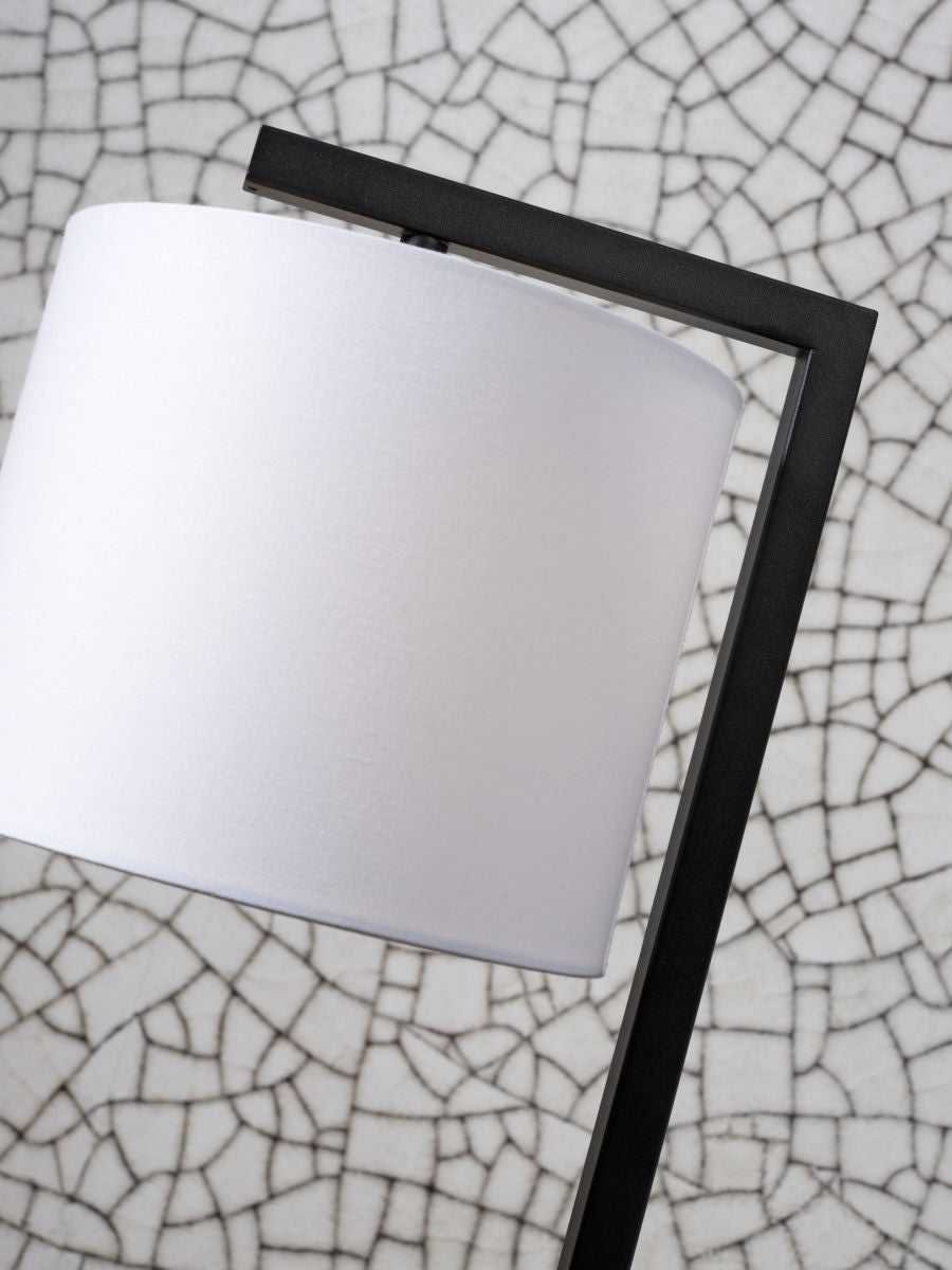 Tischleuchte Boston schwarz Schirm h leinen 18 cm