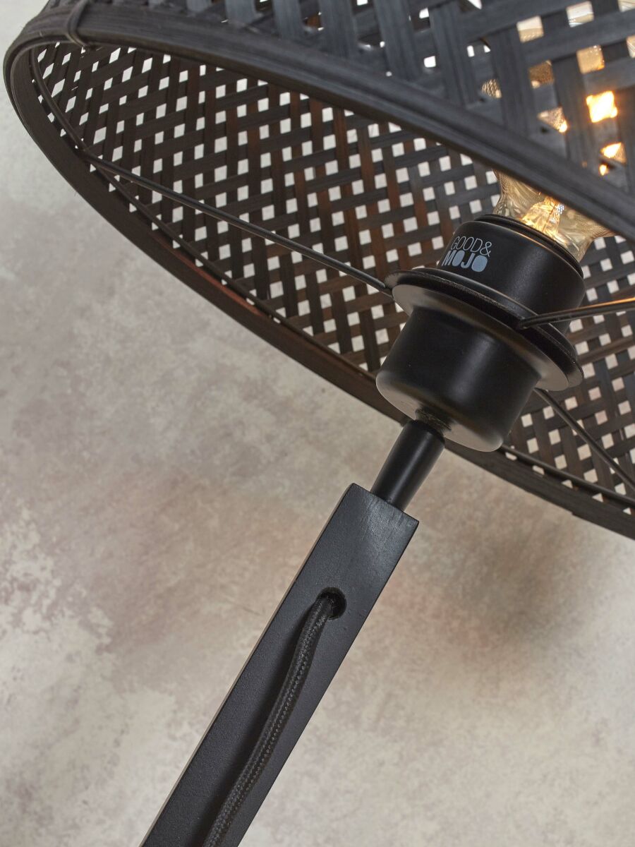 Tischleuchte Java rechteckig schwarz schwarz 32 cm