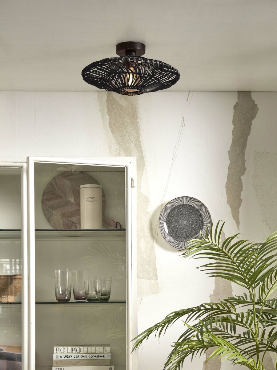 Deckenleuchte Zanzibar flach schwarz 40 cm