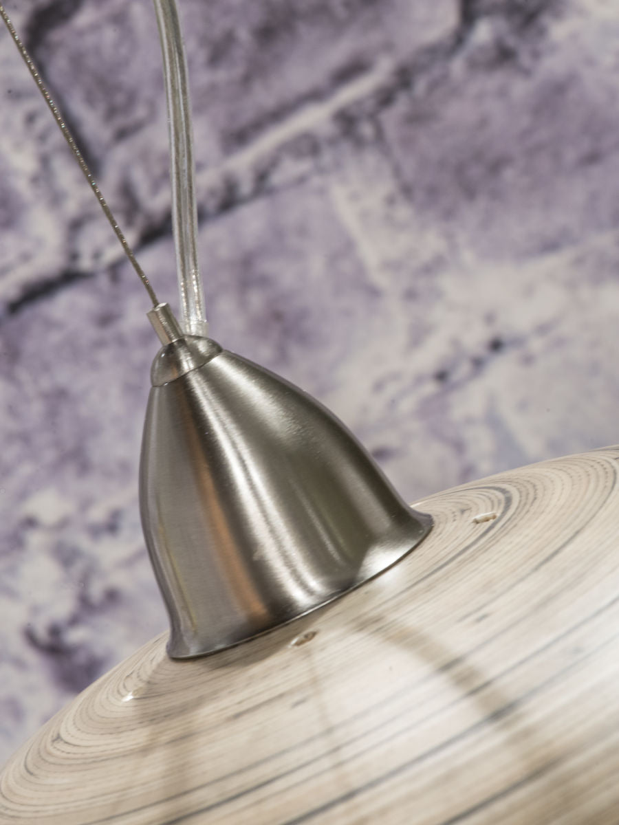 Hängeleuchte Bambus Halong 2 Schirmen dunkel natur